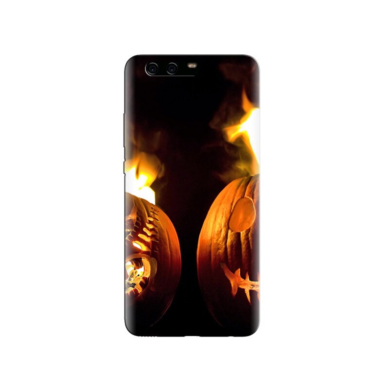 Husa Huawei P10 PLUS Two Halloween Pumpkins Fire