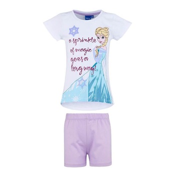 Pijamale maneca scurta Disney Frozen alb/ lila 8 ani, 128 cm Pijamale maneca scurta Disney Frozen alb/ lila 8 ani, 128 cm