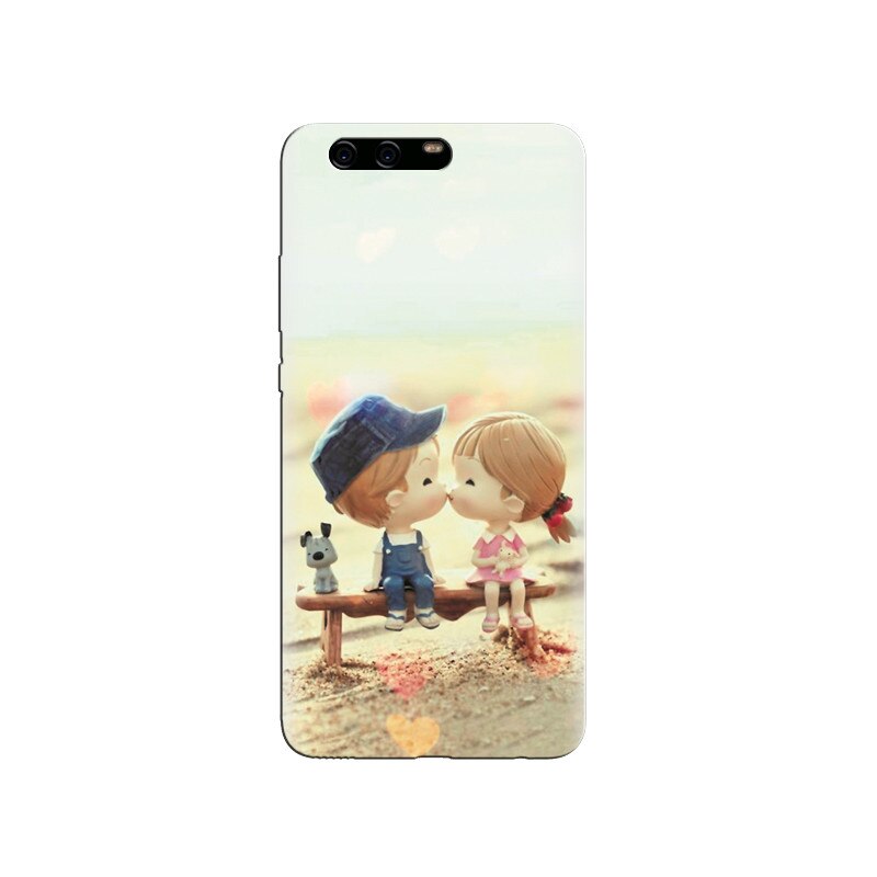Husa Huawei P10 Two Lovely Couple Cartoon Wallpaprs