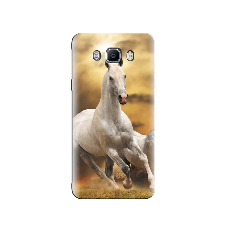 Husa Samsung J3 White Horse Animal Running In Grass Ground