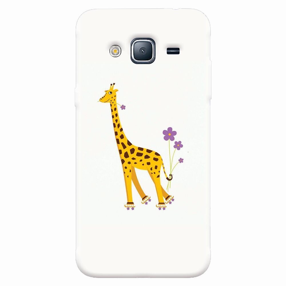 Husa silicon pentru Samsung Galaxy J5 2015, Rollerskating Girafe Illustration