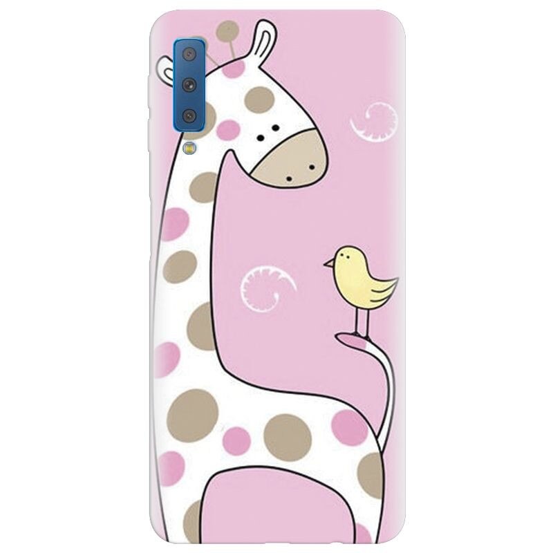 Husa silicon pentru Samsung Galaxy A7 2018, Cute Giraffe