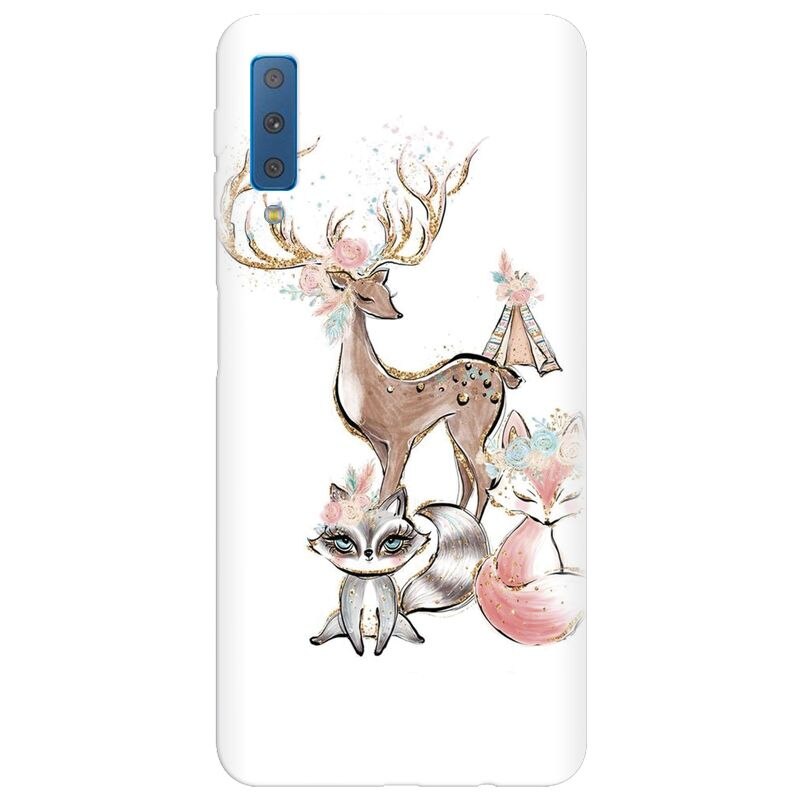 Husa silicon pentru Samsung Galaxy A7 2018, Foxs And Deer