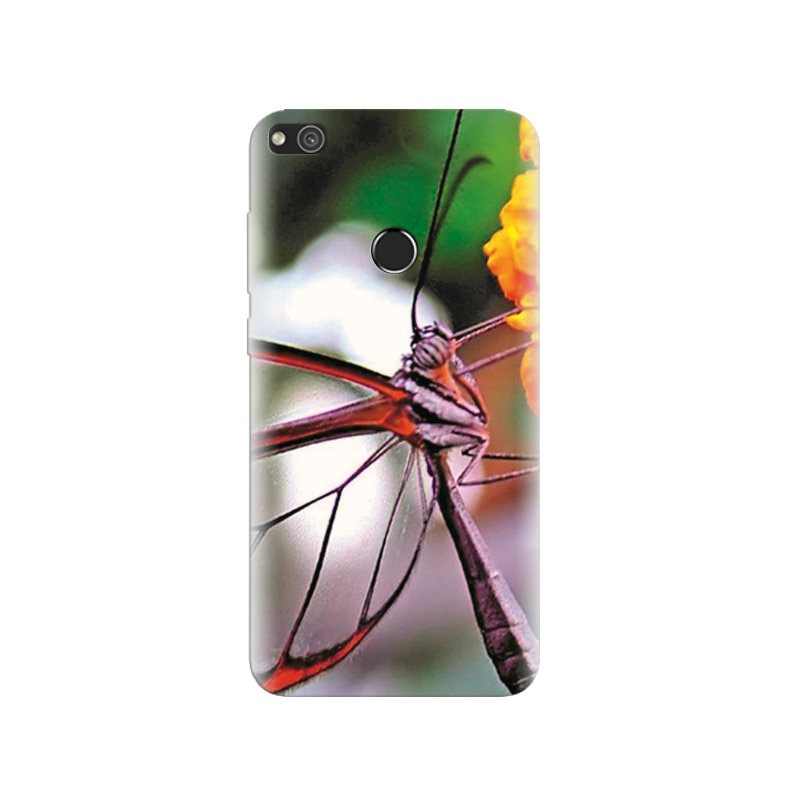 Husa Huawei P8 Lite 2017 Transparent Butterfly On Flower