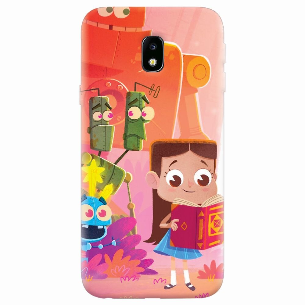 Husa silicon pentru Samsung Galaxy J7 Pro 2017, Children Kids Robots Illustration Colorful K
