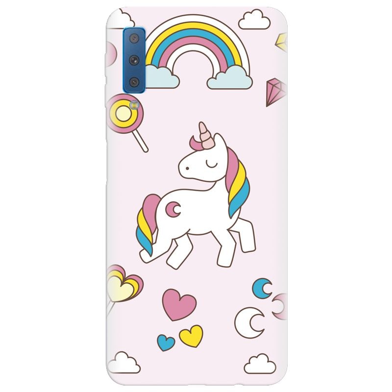Husa silicon pentru Samsung Galaxy A7 2018, Cute Unicorn