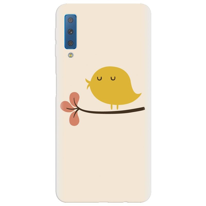 Husa silicon pentru Samsung Galaxy A7 2018, Flat Minimal Cute Bird Illustration