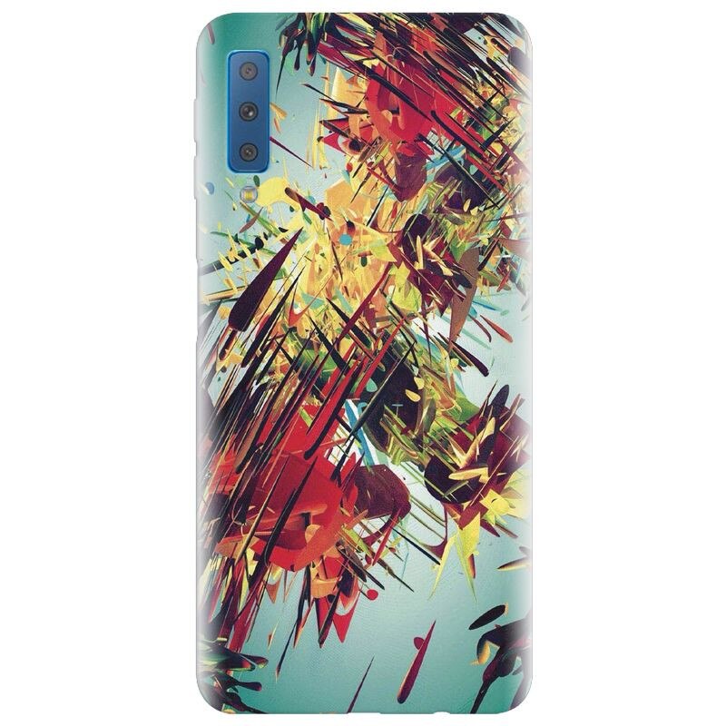 Husa silicon pentru Samsung Galaxy A7 2018, Complex Abstract Colorful 3D Drawing