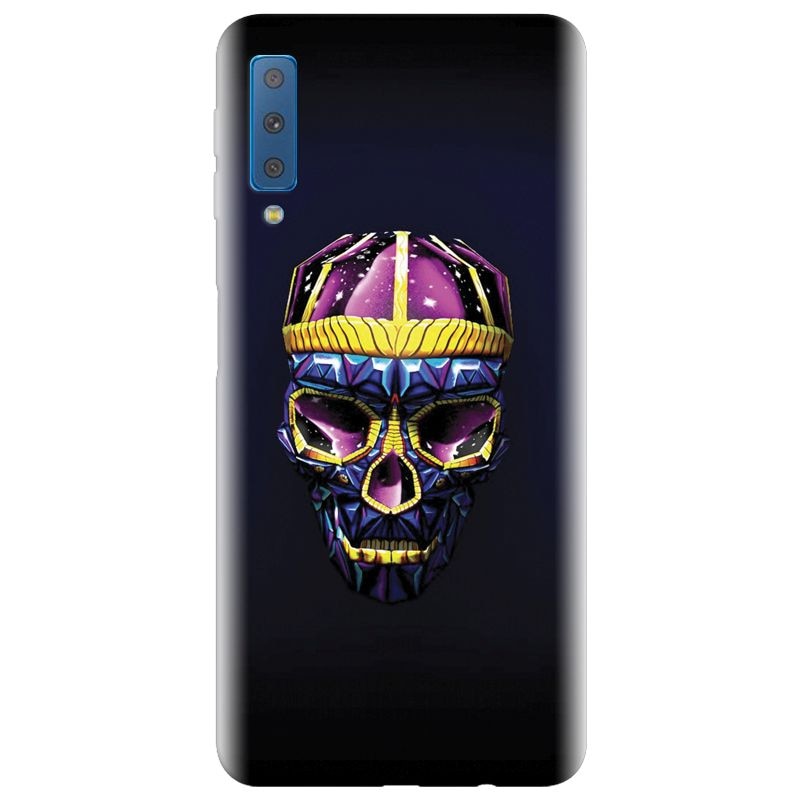 Husa silicon pentru Samsung Galaxy A7 2018, Colorfull Skull