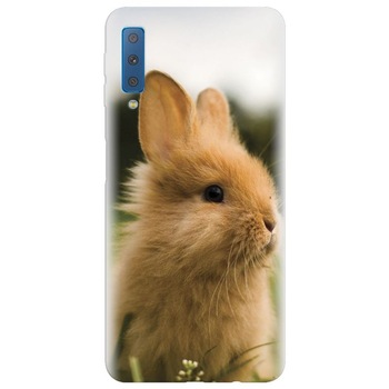 Husa silicon pentru Samsung Galaxy A7 2018, Cute Rabbit In Grass Husa silicon pentru Samsung Galaxy A7 2018, Cute Rabbit In Grass