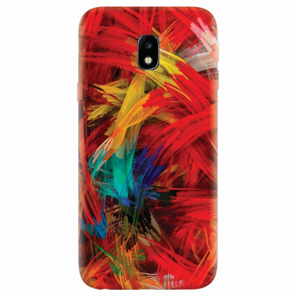 Husa silicon pentru Samsung Galaxy J7 Pro 2017, Colorful Digital Painting Strokes