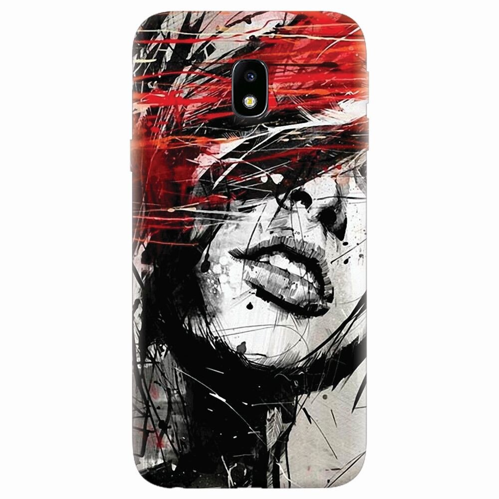 Husa silicon pentru Samsung Galaxy J7 2017, Byroglyphics Woman Drawing