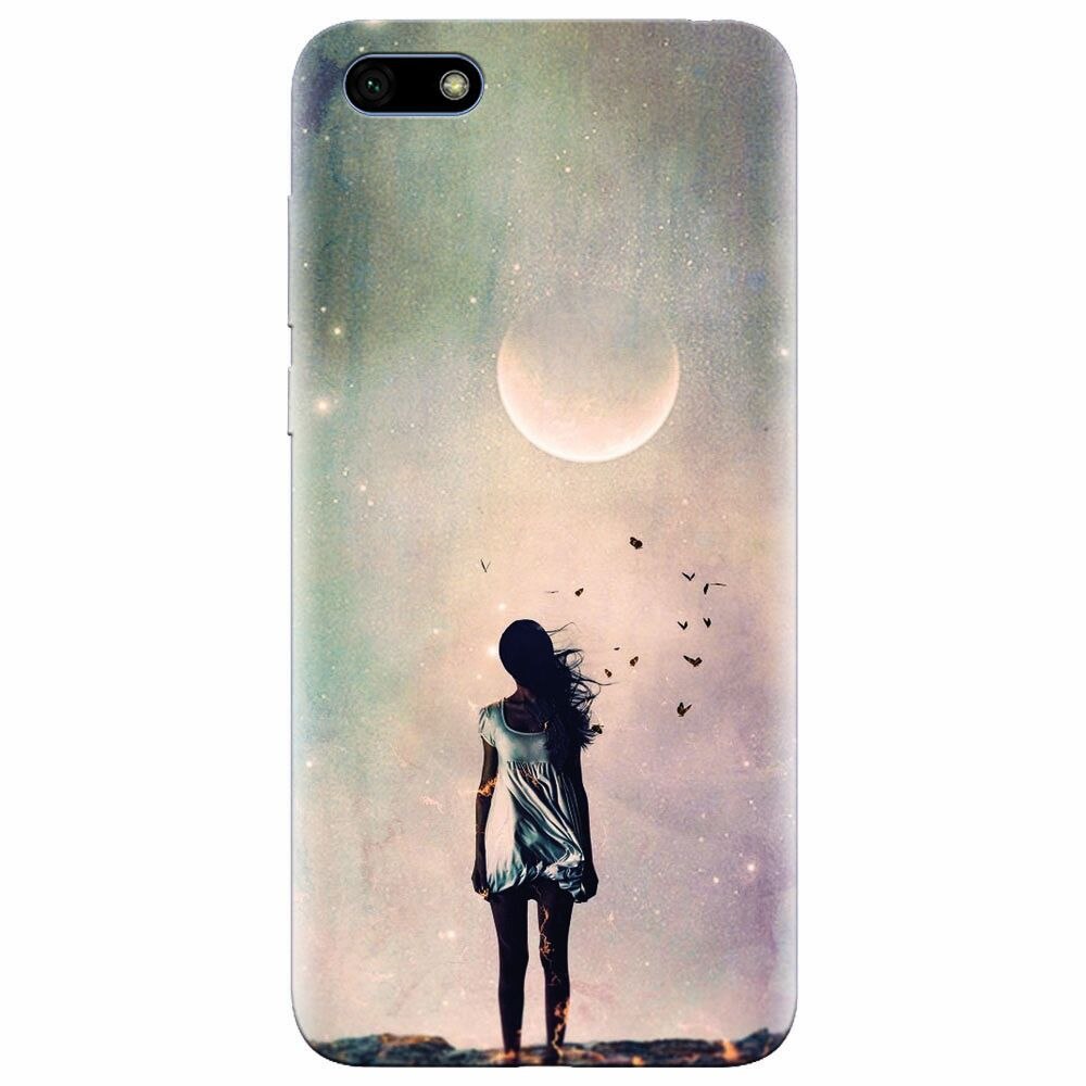 Husa silicon pentru Huawei Y5 Prime 2018, Alone Woman Cgi Hd K