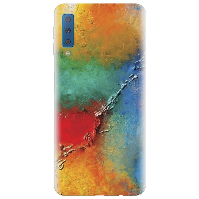 Husa silicon pentru Samsung Galaxy A7 2018, Colorful Wall Paint Texture