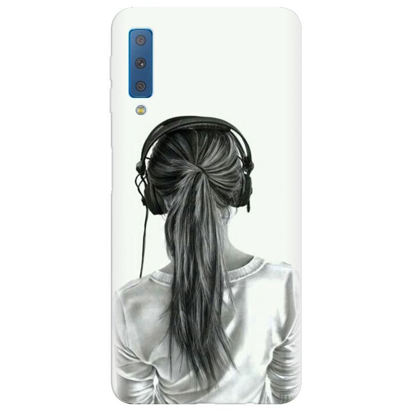 Husa silicon pentru Samsung Galaxy A7 2018, Girl With Headphone