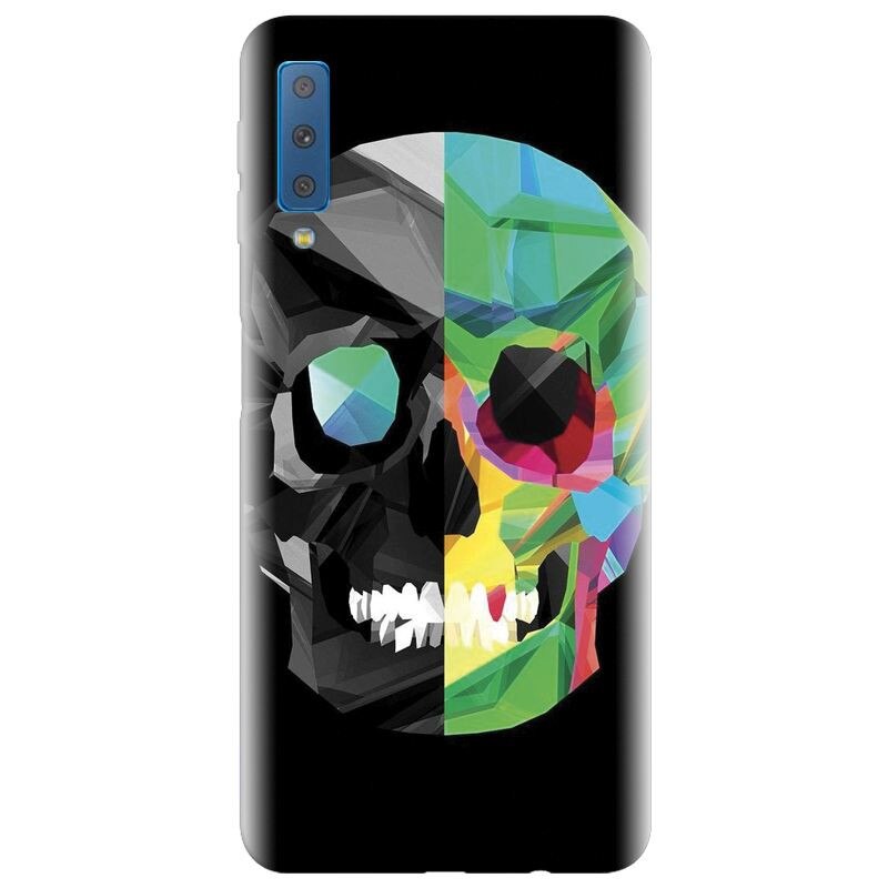 Husa silicon pentru Samsung Galaxy A7 2018, Colorful Skull