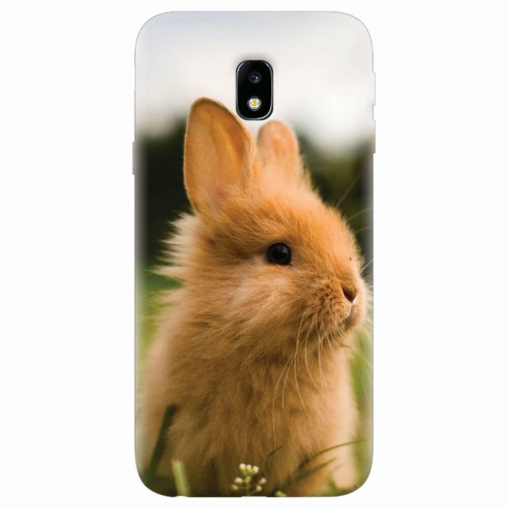 Husa silicon pentru Samsung Galaxy J7 Pro 2017, Cute Rabbit In Grass