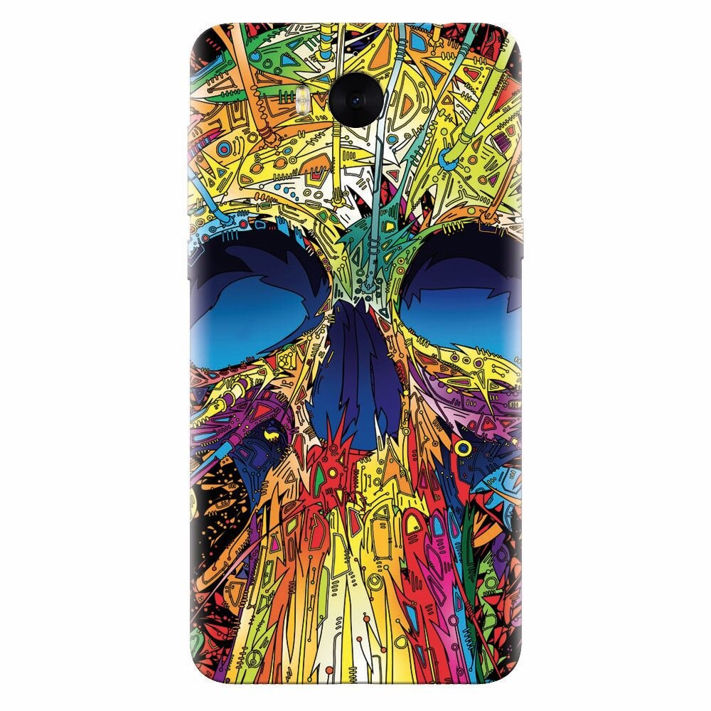 Husa silicon pentru Huawei Y5 2017, Abstract Multicolored Skull