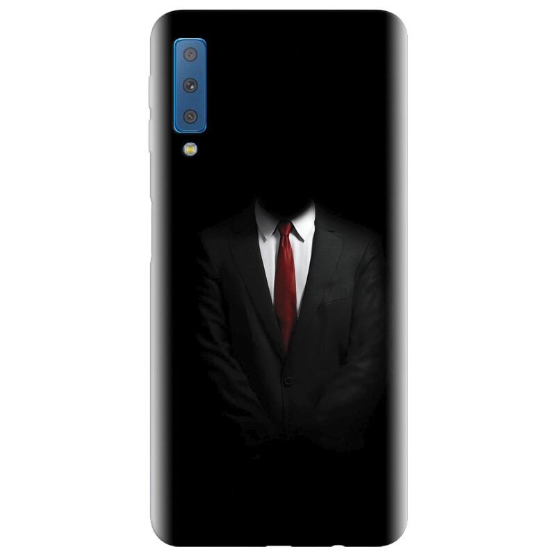 Husa silicon pentru Samsung Galaxy A7 2018, Mystery Man In Suit