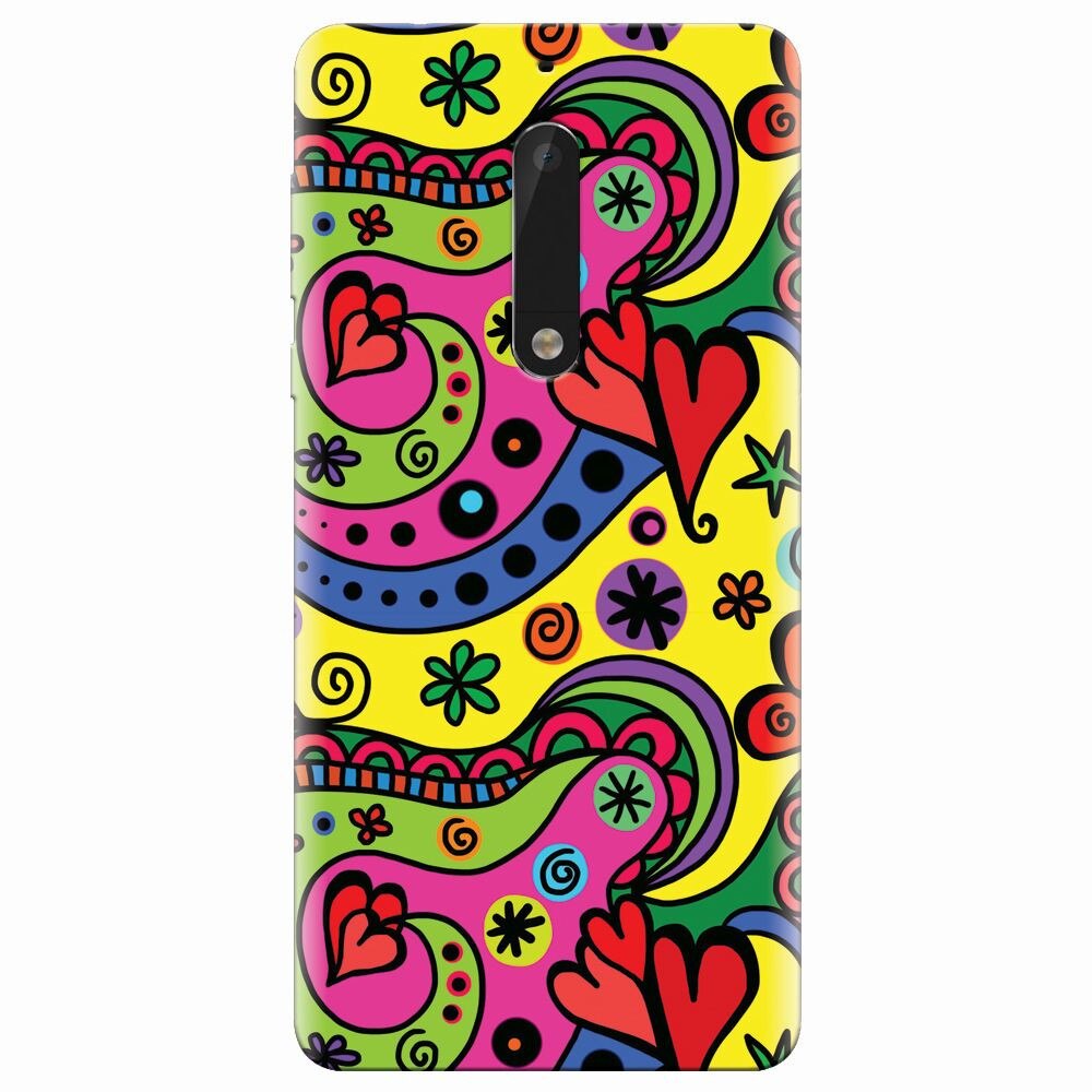 Husa silicon pentru Nokia 5, Heart Color