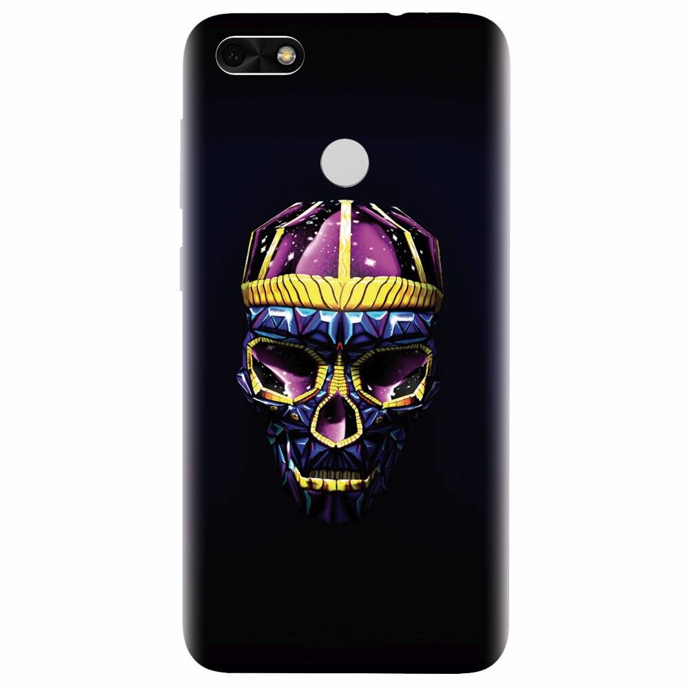 Husa silicon pentru Huawei Y6 Pro 2017, Colorfull Skull