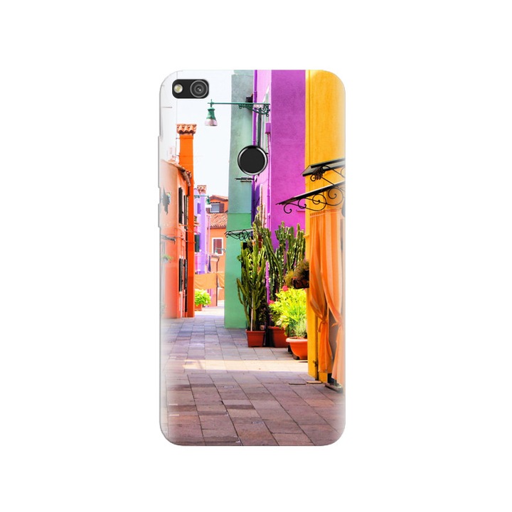 Husa Huawei P8 Lite 2017 Colorful Italy Street Multicolored Houses