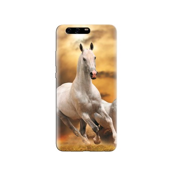 Husa Huawei P10 PLUS White Horse Animal Running In Grass Ground Husa Huawei P10 PLUS White Horse Animal Running In Grass Ground