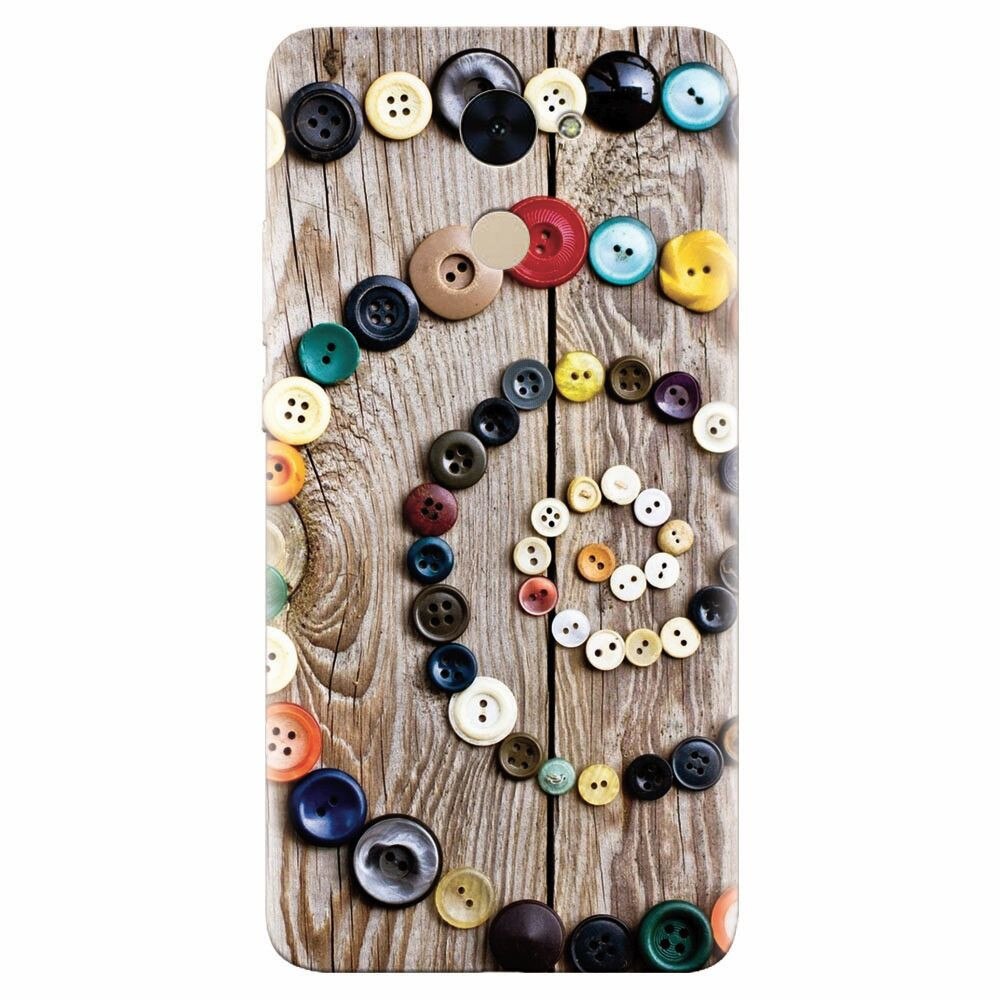 Husa silicon pentru Huawei Enjoy 7 Plus, Colorful Buttons Spiral Wood Deck