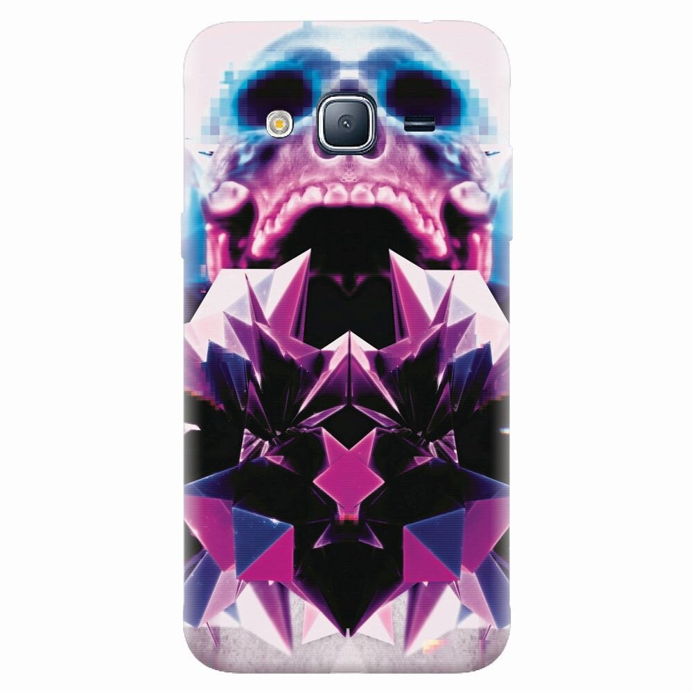 Husa silicon pentru Samsung Galaxy J7 2015, Abstract Framed Skull