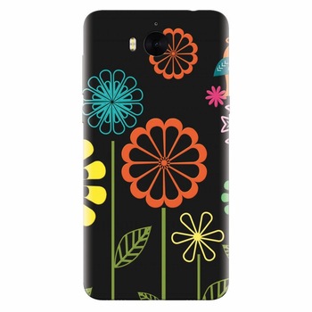 Husa silicon pentru Huawei Y5 2017, Colorful Spring Birds Flowers Vectors Husa silicon pentru Huawei Y5 2017, Colorful Spring Birds Flowers Vectors