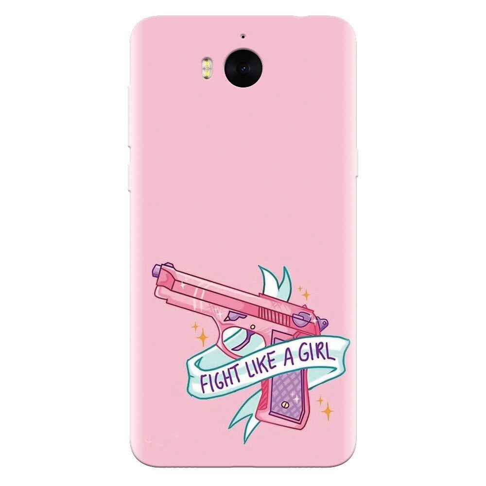 Husa silicon pentru Huawei Y5 2017, Fight Like A Girl