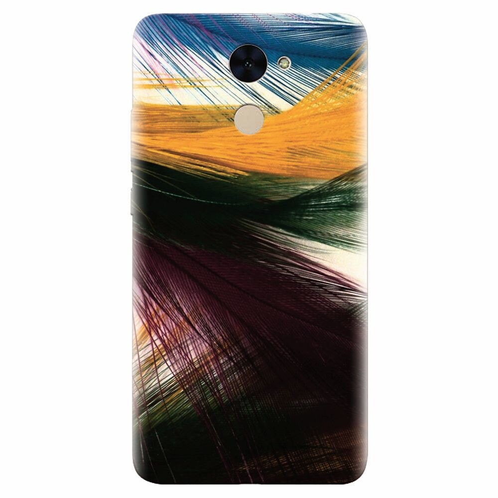 Husa silicon pentru Huawei Nova Lite Plus, Colorful Peacock Feathers