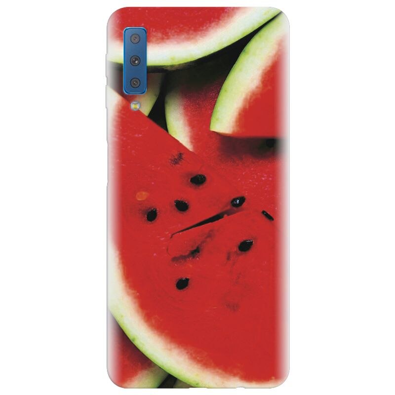 Husa silicon pentru Samsung Galaxy A7 2018, S Of Watermelon Slice