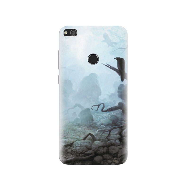 Husa Huawei P8 Lite 2017 Black Crow Bird Background