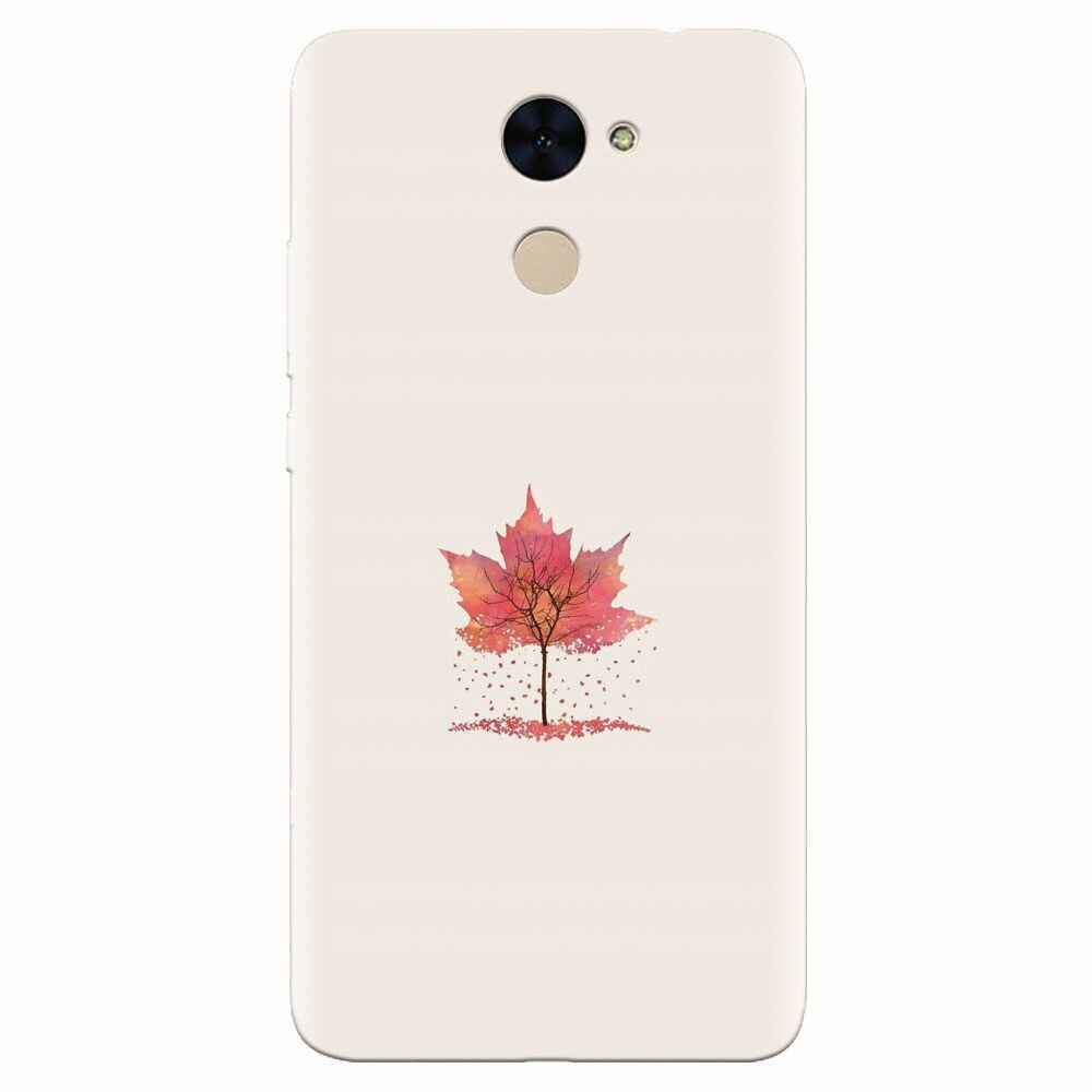 Husa silicon pentru Huawei Nova Lite Plus, Autumn Tree Leaf Shape Illustration