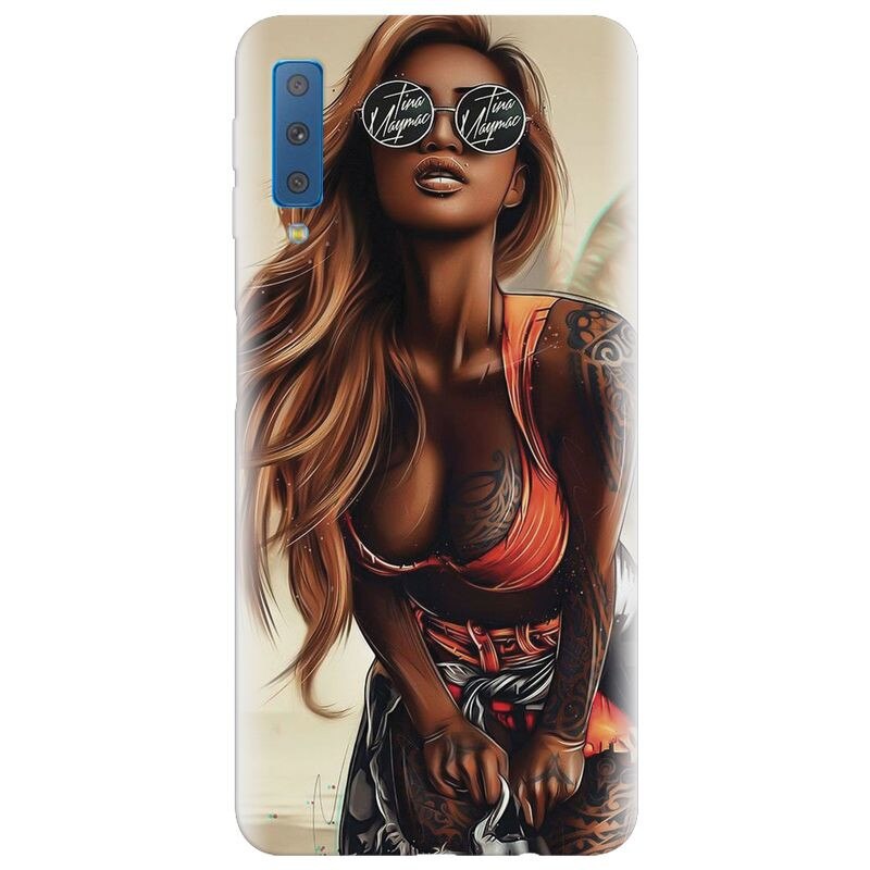 Husa silicon pentru Samsung Galaxy A7 2018, Tattoed Girl