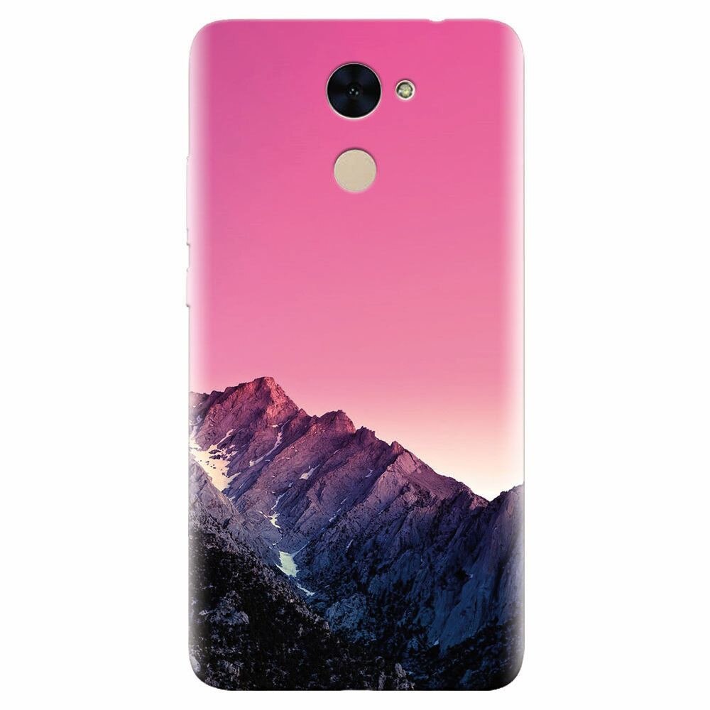 Husa silicon pentru Huawei Nova Lite Plus, Mountain Peak Pink Gradient Effect