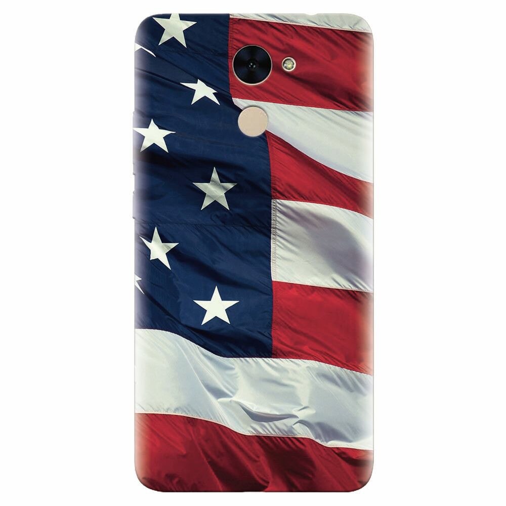 Husa silicon pentru Huawei Enjoy 7 Plus, American Flag Illustration
