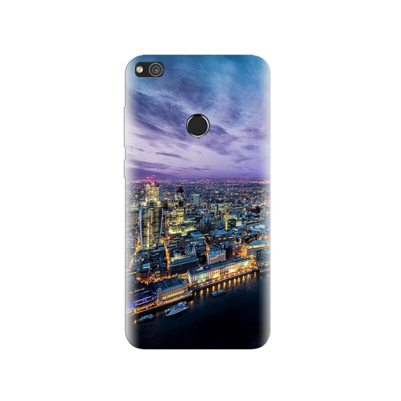 Husa Huawei P8 Lite 2017 City Evening Skyview Light Harbor Purple Clouds