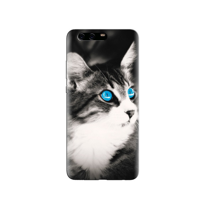 Силиконов кейс съвместим с Huawei P10 PLUS Blue Eyes Beautiful Cat40 X 1136