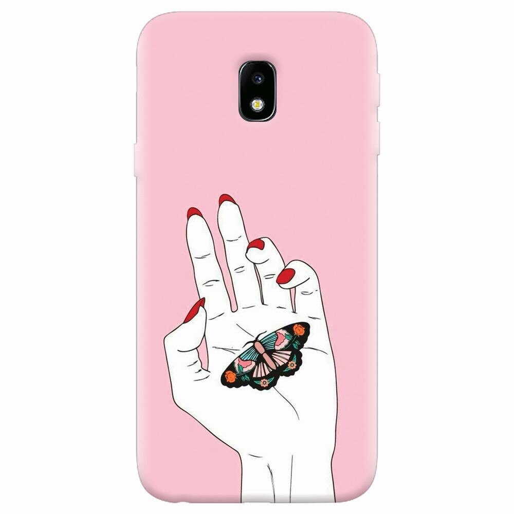 Husa silicon pentru Samsung Galaxy J7 Pro 2017, Butterfly In Hand