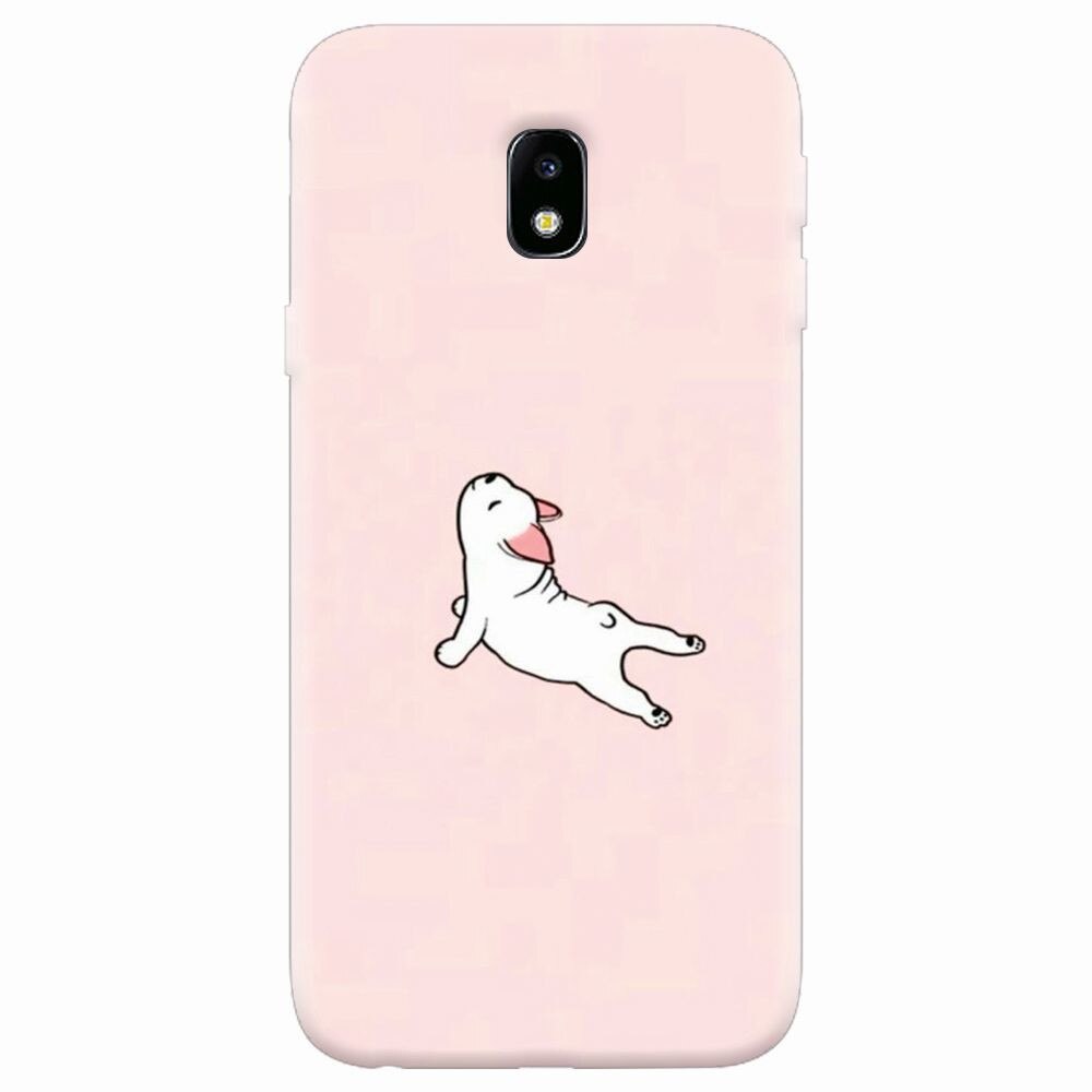 Husa silicon pentru Samsung Galaxy J7 Pro 2017, Cute Dog Streching