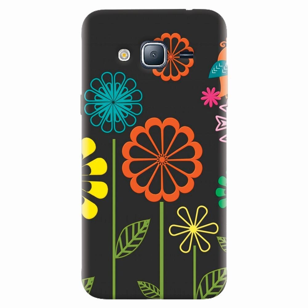 Husa silicon pentru Samsung Galaxy J7 2015, Colorful Spring Birds Flowers Vectors