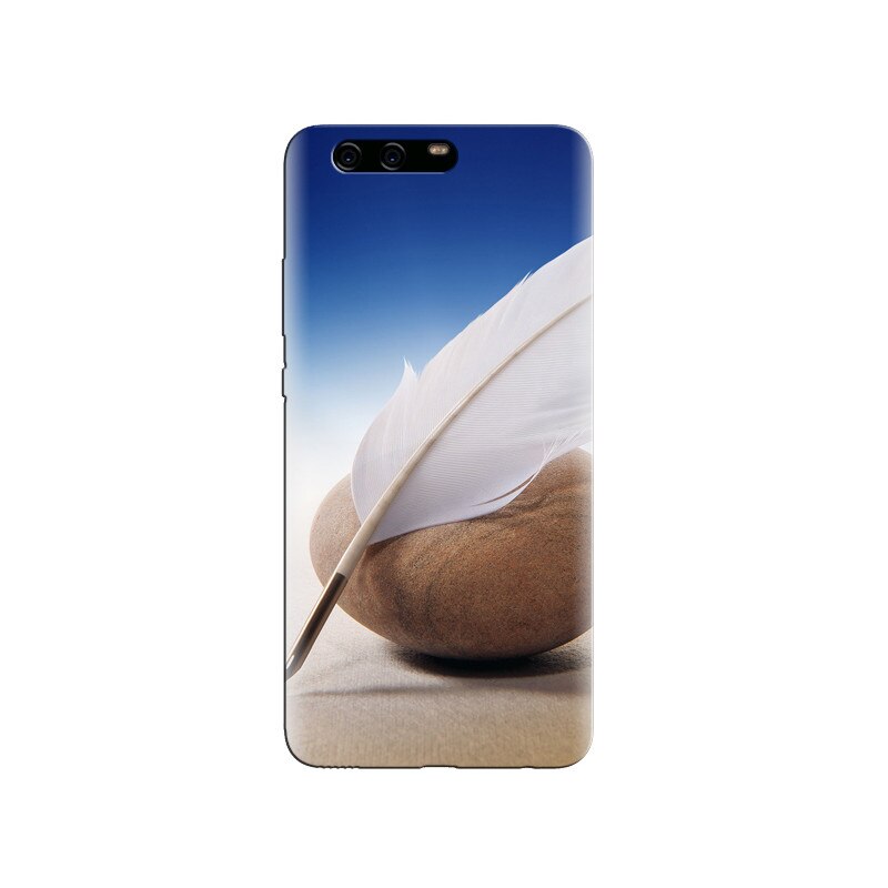 Husa Huawei P10 PLUS Brown Stone White Feather