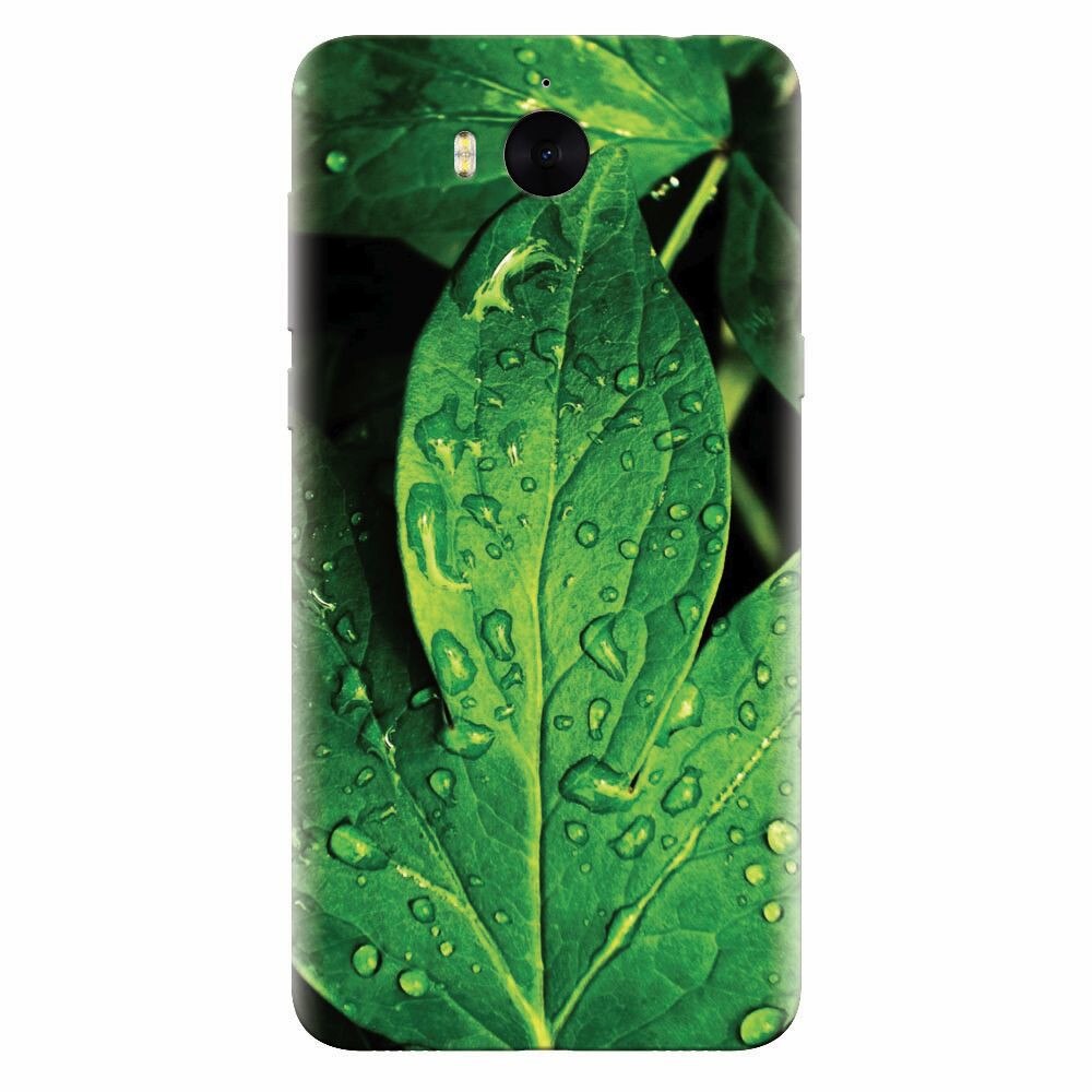 Husa silicon pentru Huawei Y6 2017, Leaves And Dew