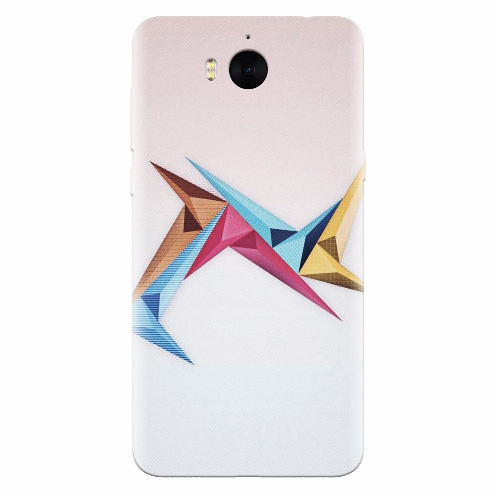 Husa silicon pentru Huawei Y5 2017, Abstract Minimalistic Colors Triangles