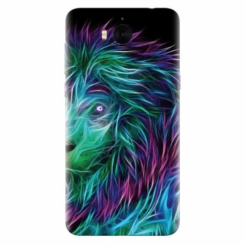 Husa silicon pentru Huawei Y6 2017, Abstract Lion 002 Husa silicon pentru Huawei Y6 2017, Abstract Lion 002