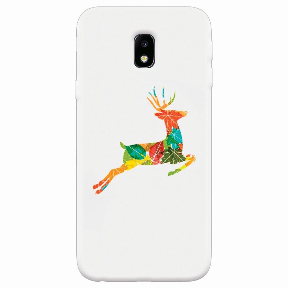 Husa silicon pentru Samsung Galaxy J7 2017, Colorful Reindeer Jump Illustration
