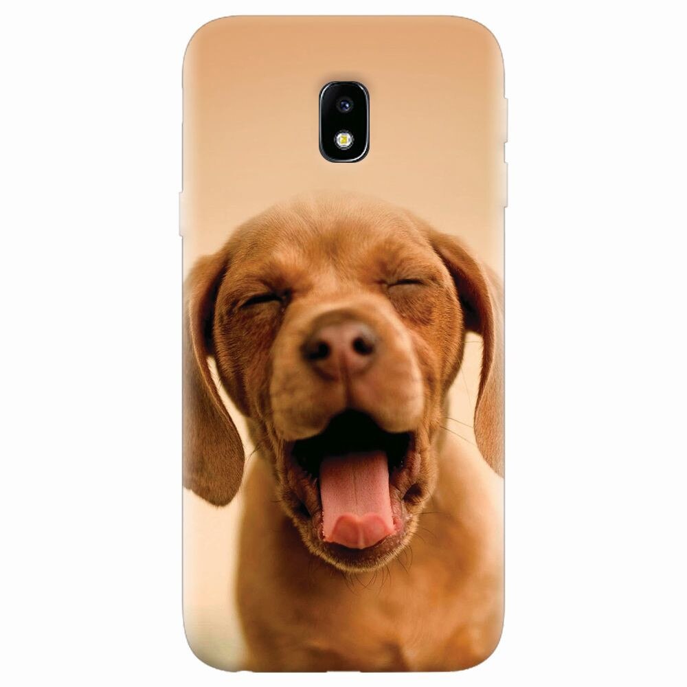 Husa silicon pentru Samsung Galaxy J7 Pro 2017, Cute Yawning Puppy