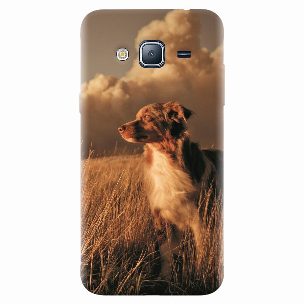 Husa silicon pentru Samsung Galaxy J7 2015, Alone Dog Animal In Grass